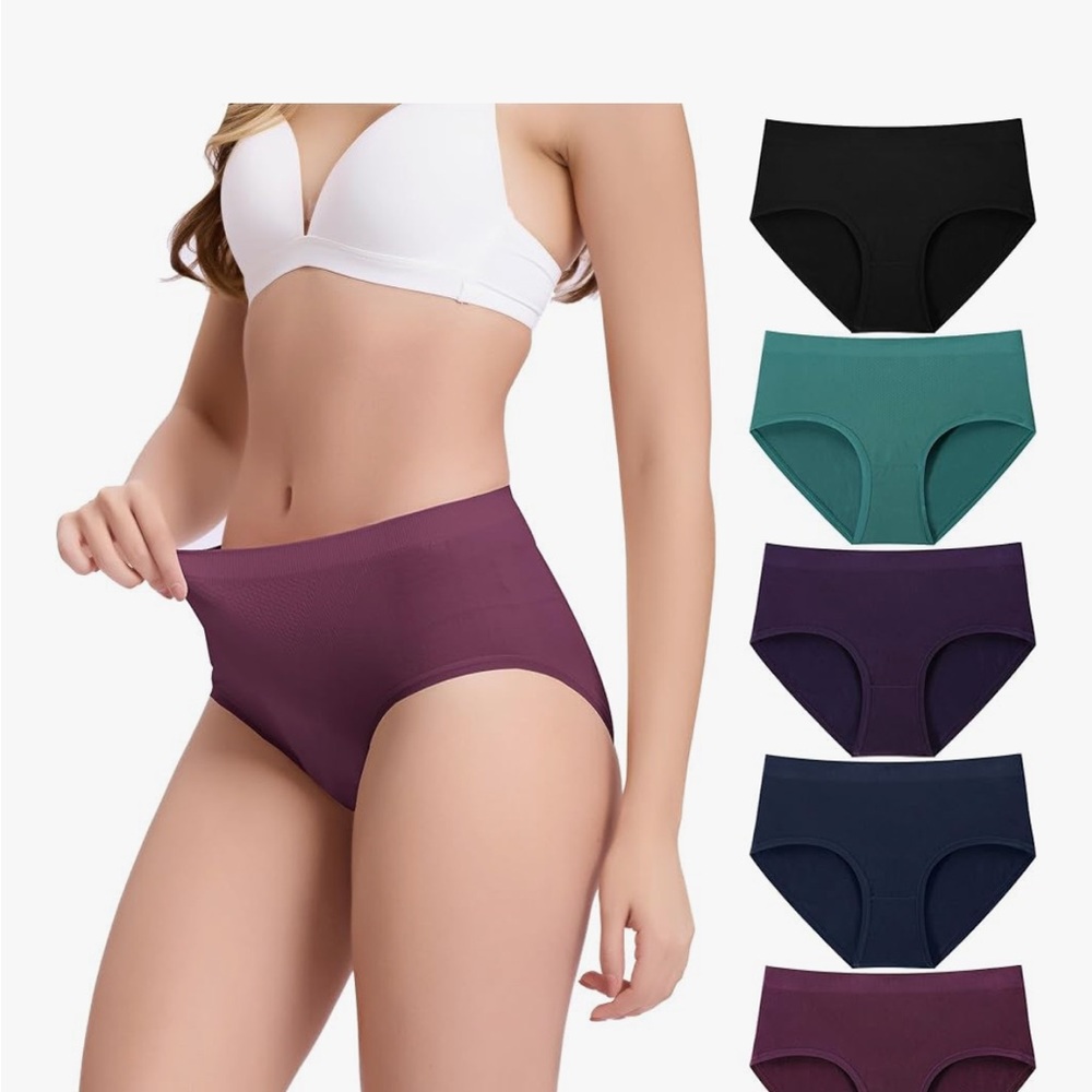 Set of 5 High-Waisted Seamless Panties